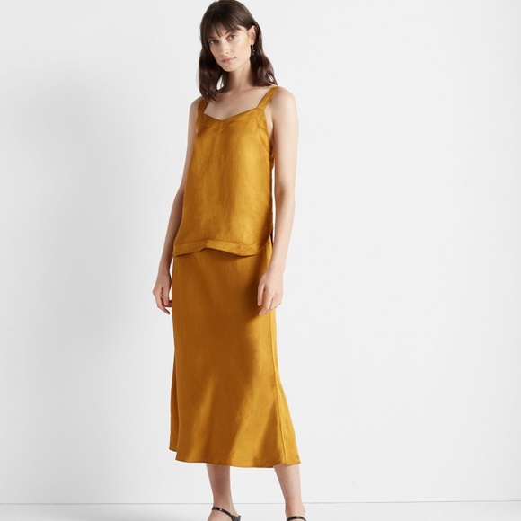 NWT Size 0 Club Monaco Bias Mustard Skirt - Picture 2 of 3